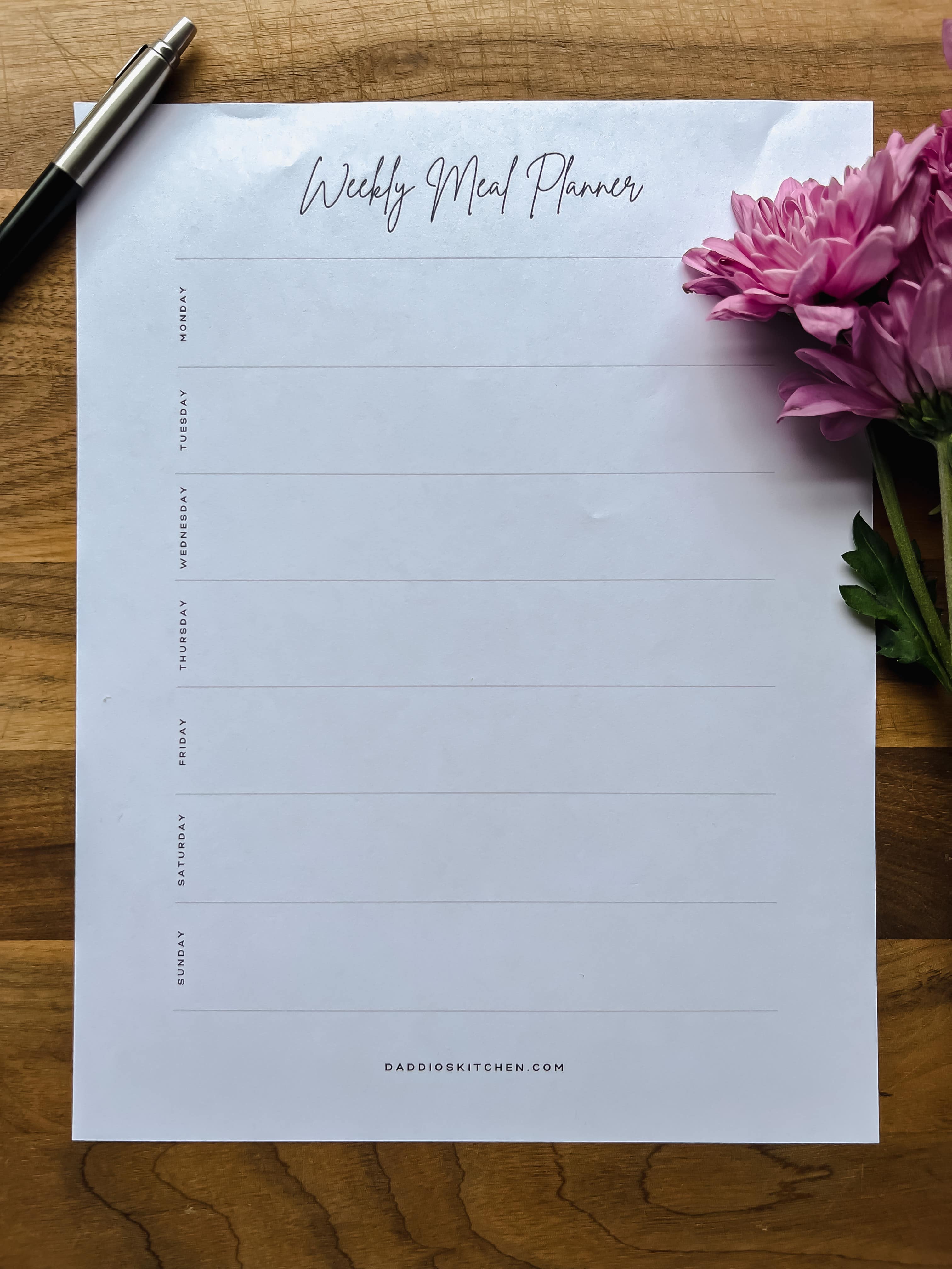 Free Weekly Meal Planner - Daddio's Kitchen
